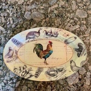 Vintage John Derian Rooster Decorative Oval Plate